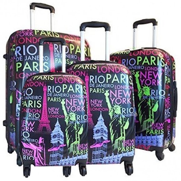 28" World Traveler Suitcase with Spinner Wheels London, Paris, New York,… - Picture 11 of 11